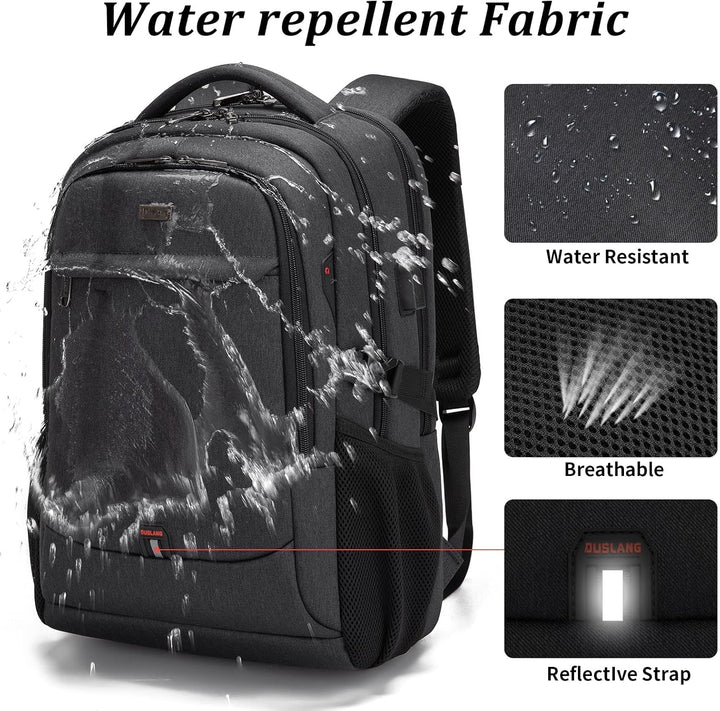 Unisex anti-theft laptop backpack, secure for travel & protecting daily essentials.