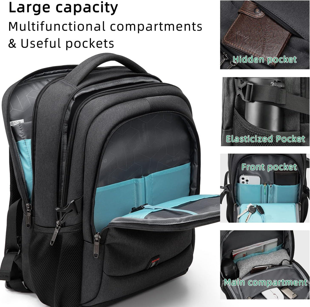 Modern unisex commute bag with dedicated laptop sleeve & integrated USB port.