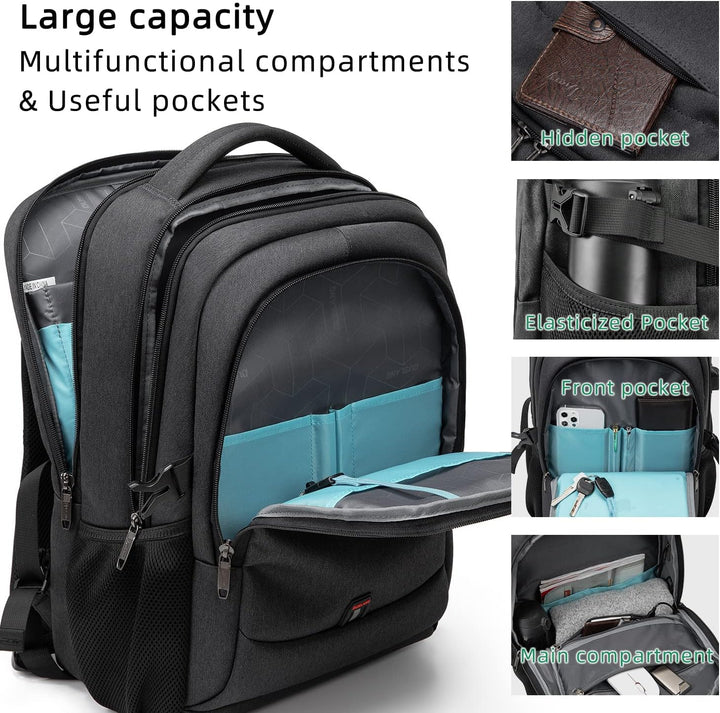 Modern unisex commute bag with dedicated laptop sleeve & integrated USB port.