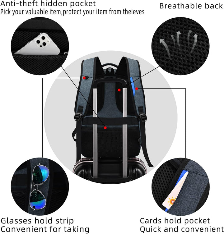 Commute friendly laptop backpack with quick-access pockets and useful USB feature.