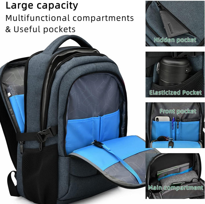 Versatile unisex travel & school backpack with laptop compartment & USB charging, great for daily use.