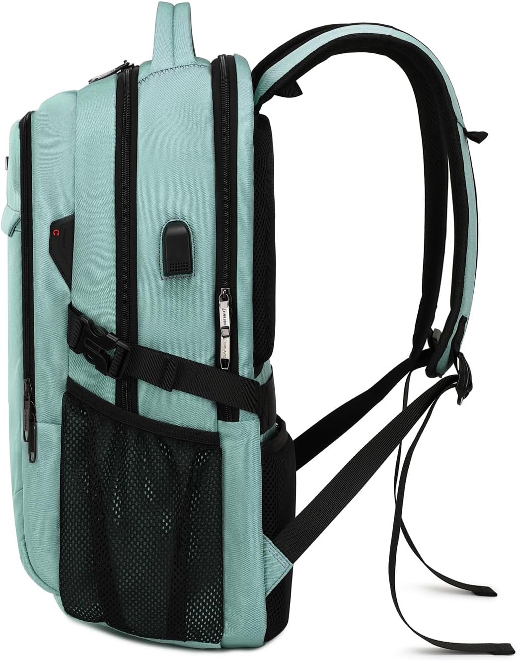 Back view of a comfortable, anti-theft travel backpack with padded shoulder straps.