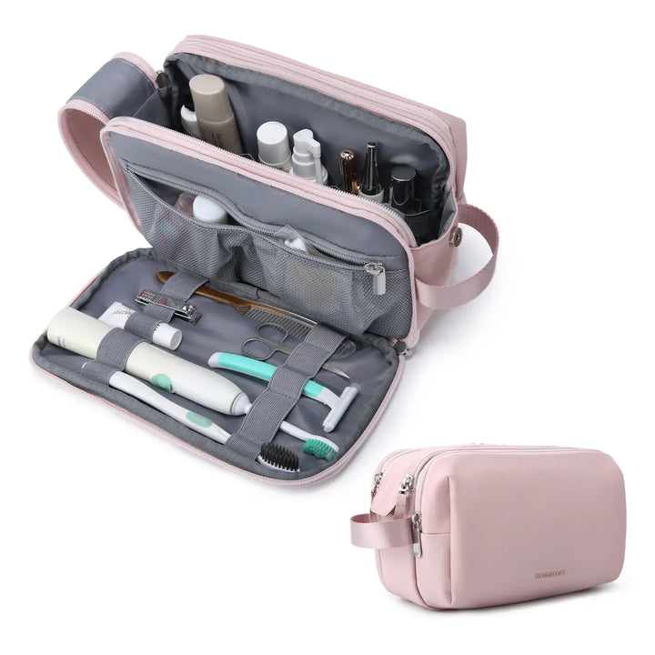 Unisex water-resistant travel toiletry bag. Durable organizer for makeup, grooming kits & daily essentials.