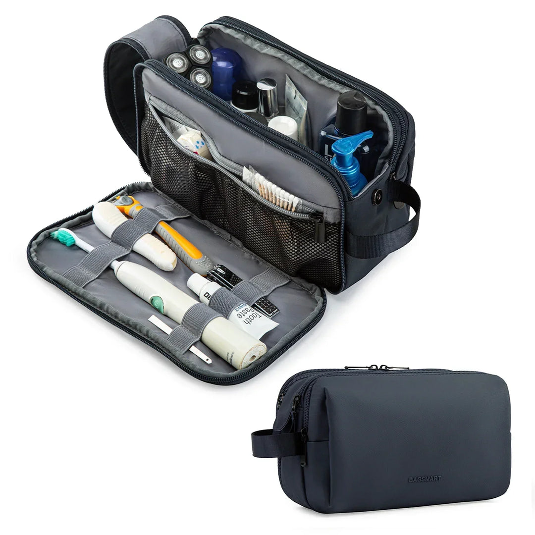 Portable unisex water-resistant toiletry bag, perfect travel accessory & organizer for all your daily essentials.