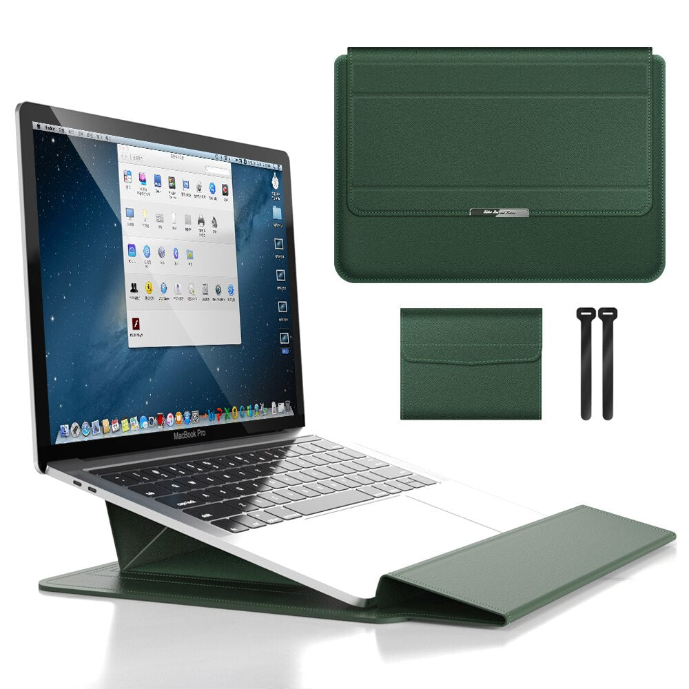 Unisex waterproof 3-in-1 laptop sleeve with organized storage for enhanced protection and portability.