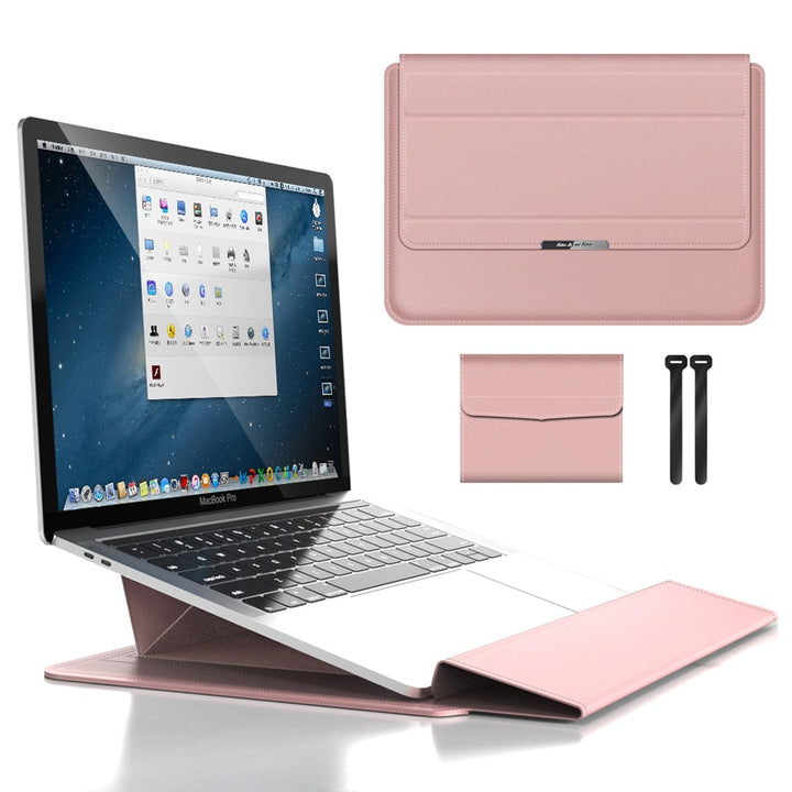 Professional laptop sleeve with organized storage, perfect for tech accessories, office essentials, & secure transport.