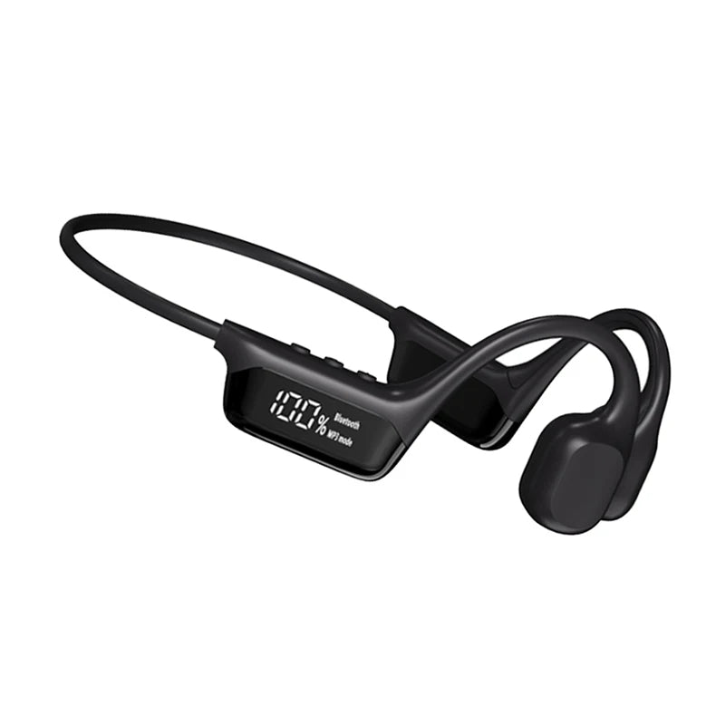 Unisex waterproof bone conduction swimming headphones with Bluetooth 5.4 & MP3 player for aquatic sports.