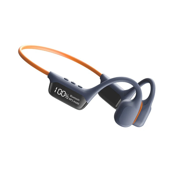 Durable unisex waterproof bone conduction swimming headphones with integrated MP3 player. Sports headset.