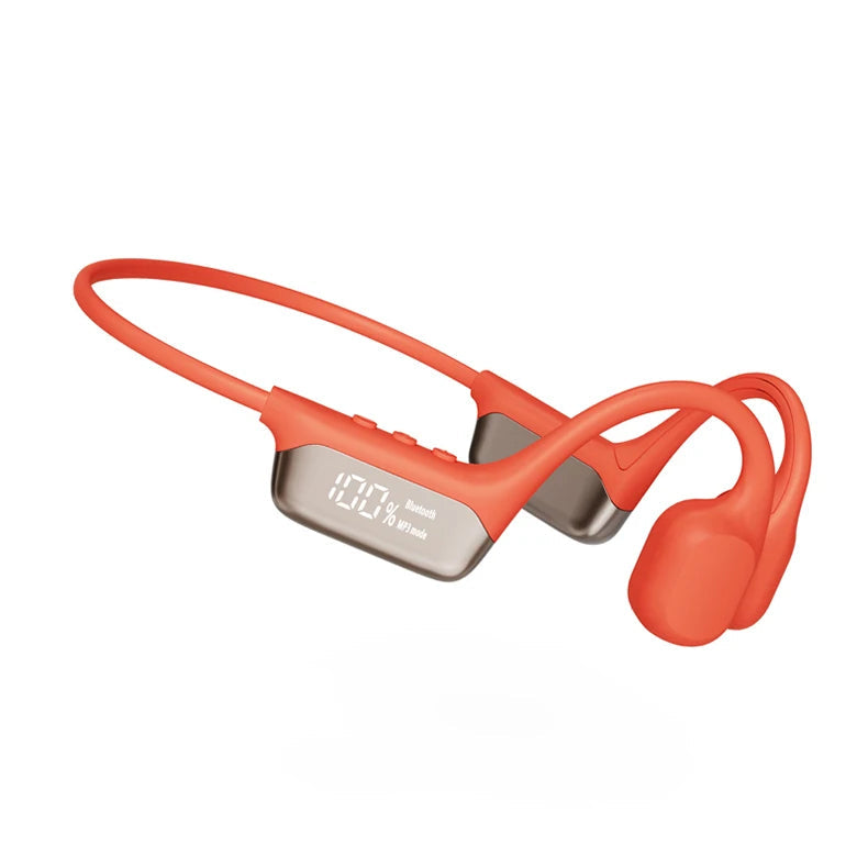 Advanced bone conduction swimming headphones with Bluetooth 5.4 connectivity and waterproof MP3 function.