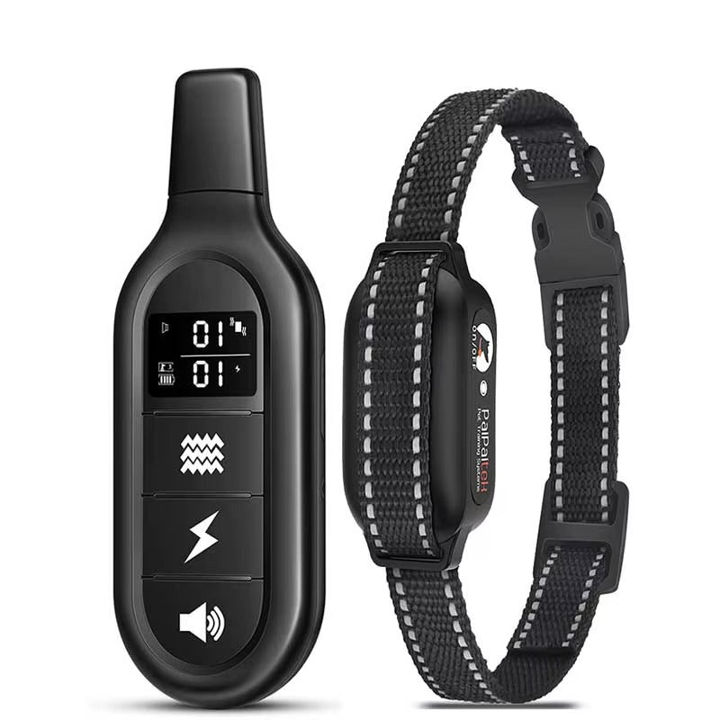 Dog training e-collar for all breeds, perfect for outdoor behavior & obedience training. Waterproof design.
