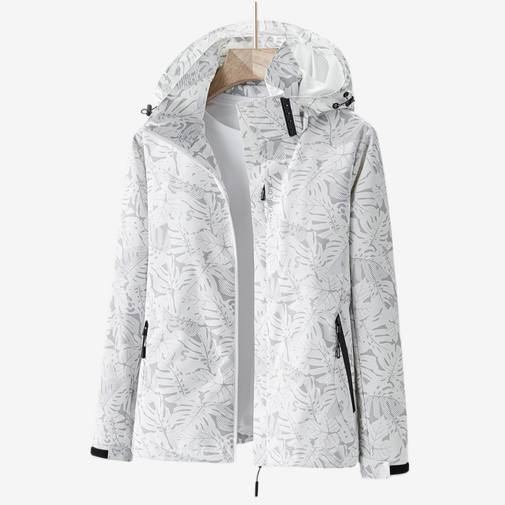 Unisex waterproof windbreaker jacket with adjustable hood, lightweight outerwear for athletic use