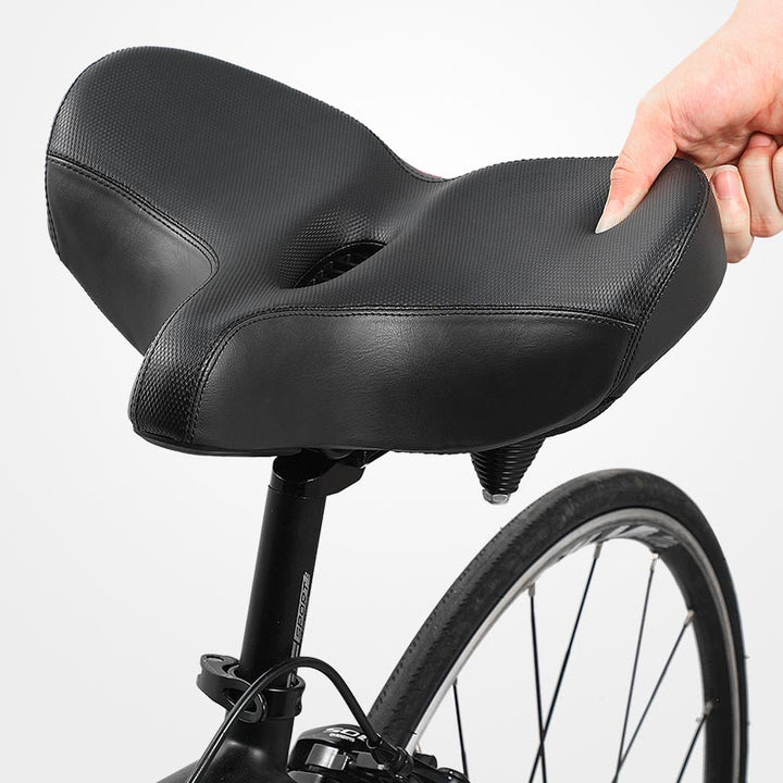 Cycling accessory: ergonomic wide bike seat, designed for ultimate comfort and reduced pressure during rides