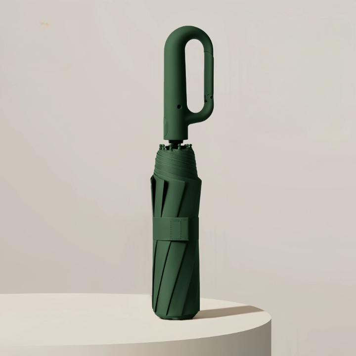 Durable unisex automatic folding umbrella. Offers windproof rain protection and easy portability.