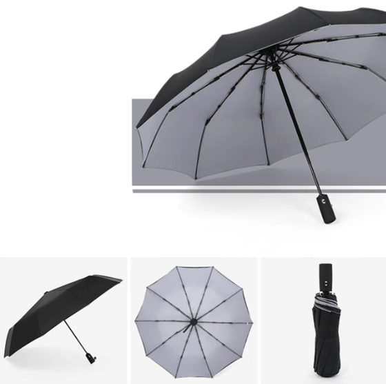 Unisex weather-resistant storm umbrella. Automatic, compact design for heavy-duty windproof rain protection.