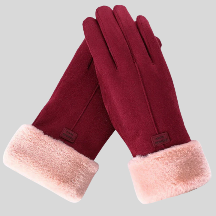 Close-up of New4 unisex winter gloves, showing warm fleece lining and insulated design