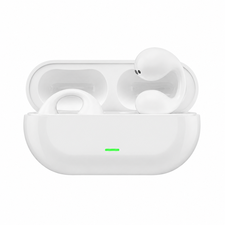 Unisex wireless bone conduction earphones. Open-ear audio for active lifestyles, ensuring comfort & safety.