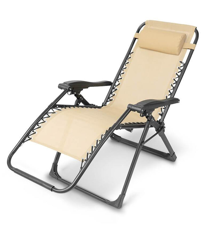 Outdoor lounge chair, zero gravity folding design, perfect for garden & camping.