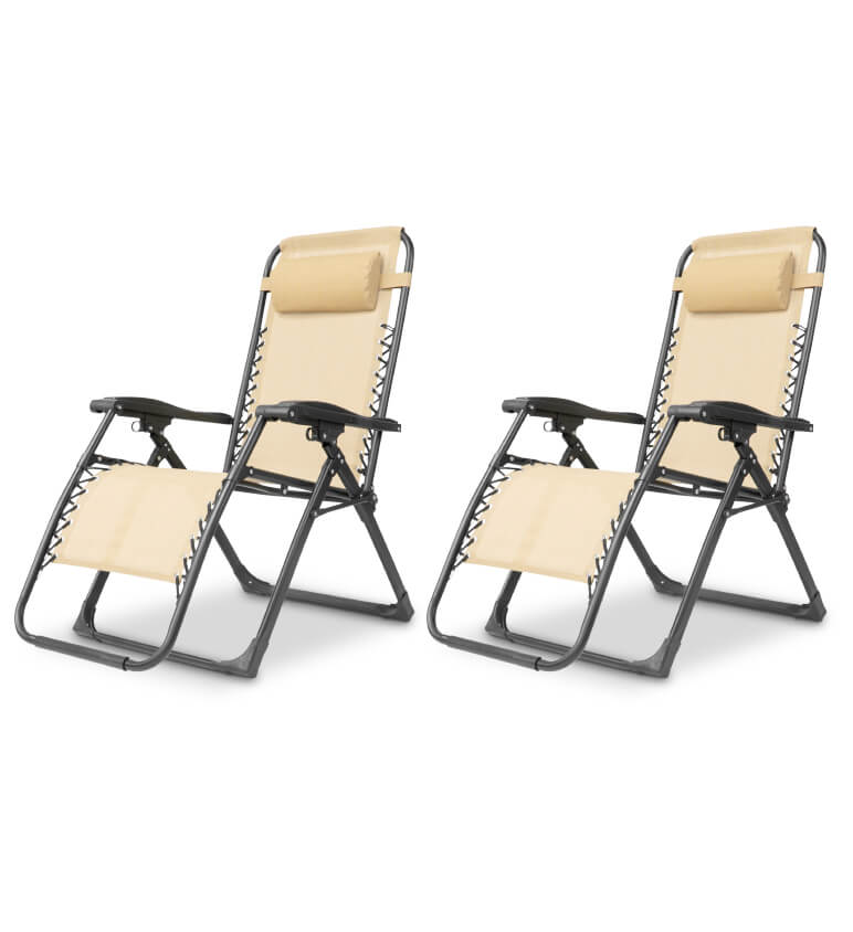 Stylish zero gravity outdoor chair with adjustable headrest, perfect for any patio.