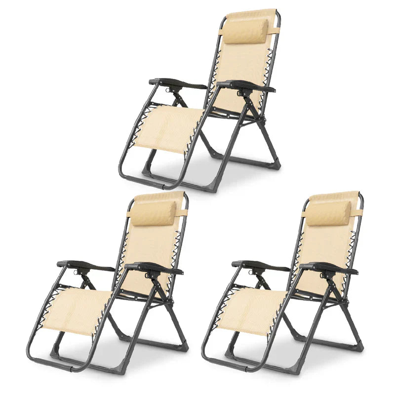 Zero gravity folding chair, multi-purpose for garden, beach, camping, with headrest.