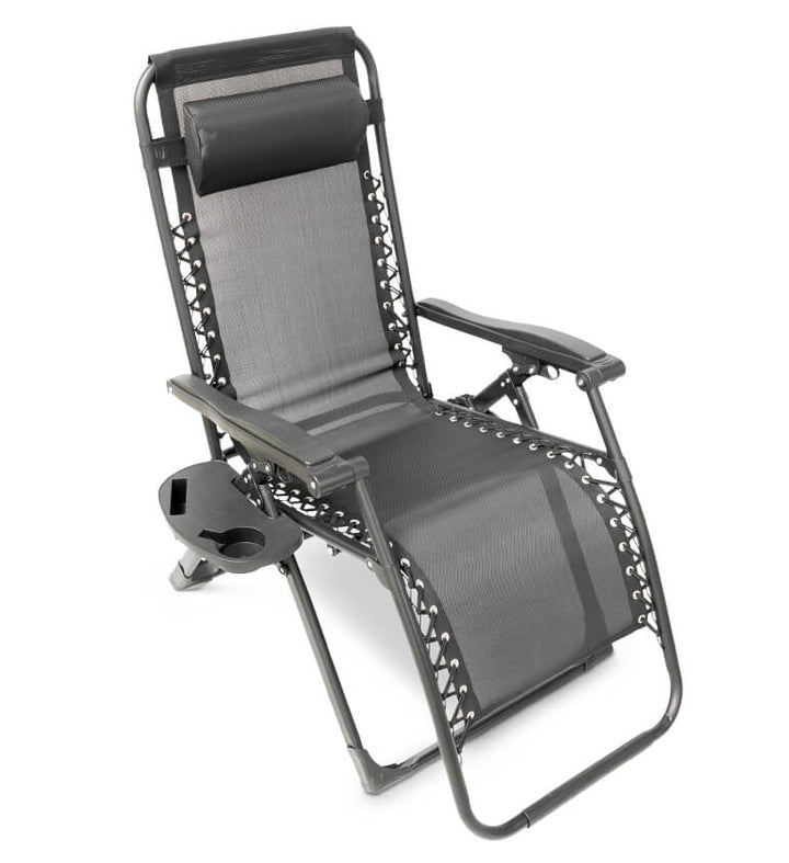 Portable zero gravity lounge chair, perfect for garden, patio, or camping comfort.