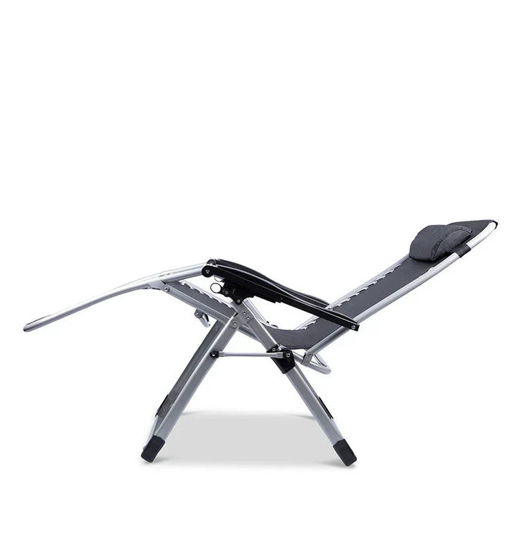 Unisex folding patio chair, zero gravity design, excellent for outdoor lounging.