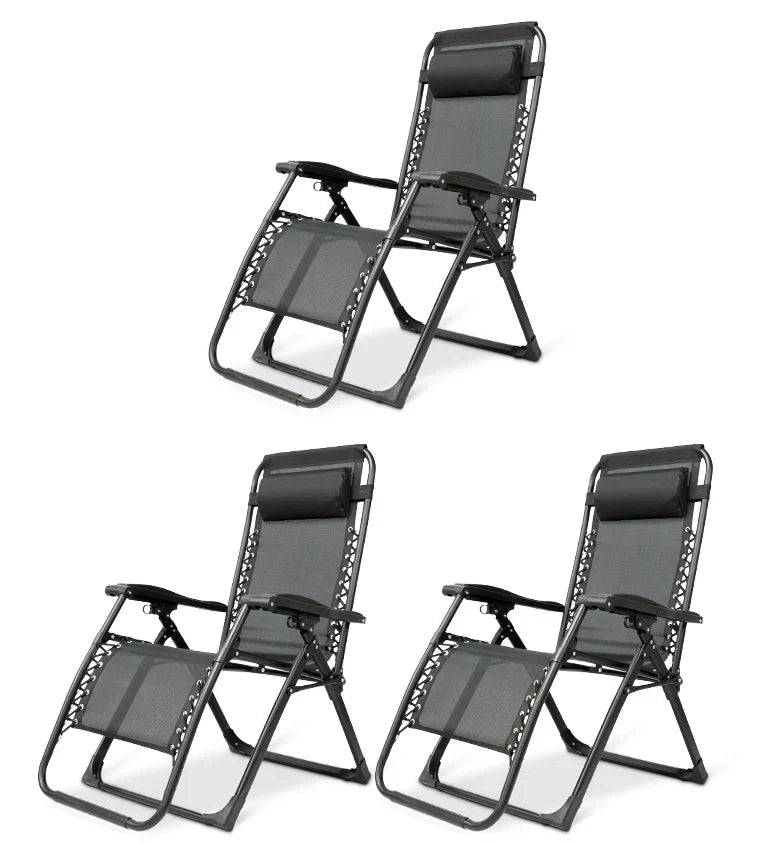 High-quality folding zero gravity chair with adjustable headrest for garden & patio use.