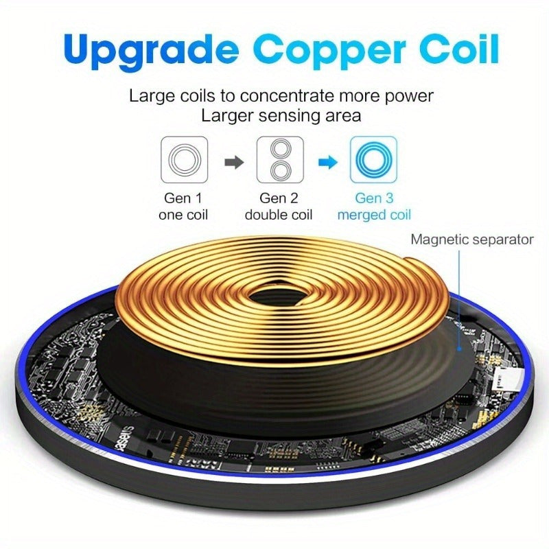 Experience fast, cord-free charging with this universal wireless pad for iPhone & Android smartphones.
