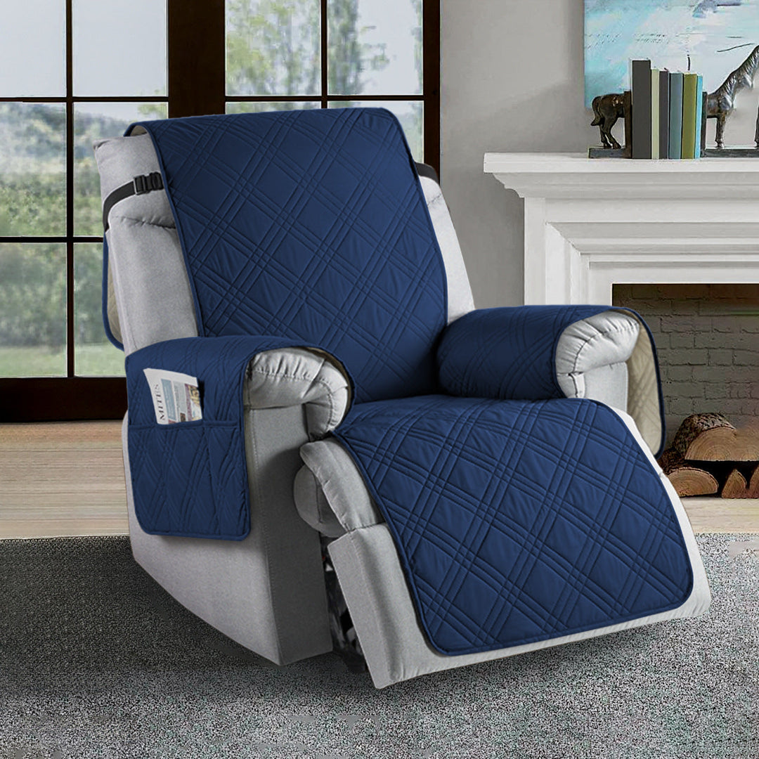 Universal water-resistant recliner slipcover; microfiber for furniture protection from spills & stains.