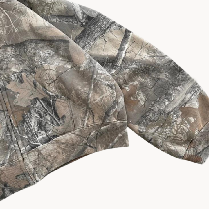 Stylish unisex oversized urban camo hoodie, a versatile streetwear fashion statement.