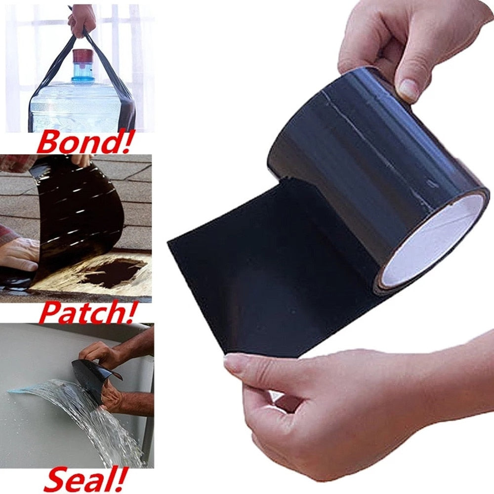 Heavy-duty repair tape featuring extra strong adhesive for reliable, permanent sealing of cracks & leaks.