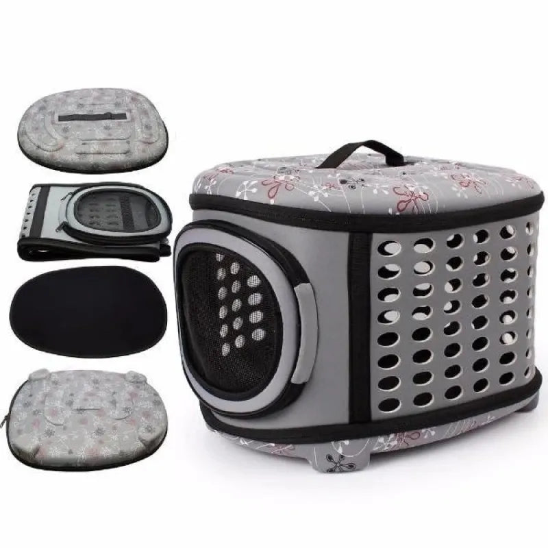 Rosa ventilated cat carrier bag, portable & safe for pet travel accessory.