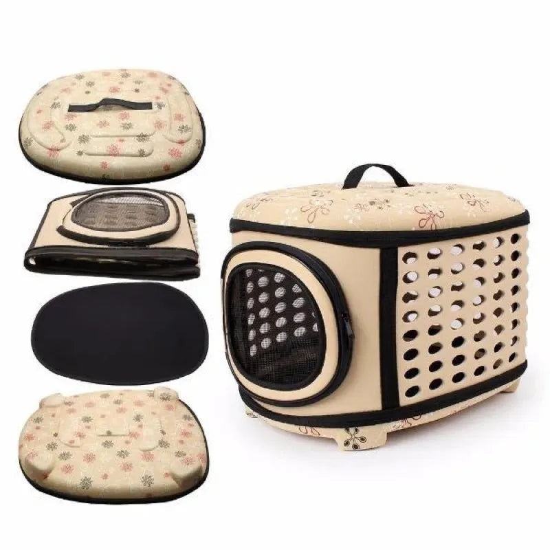 Comfortable cat carrier & travel bed with ventilation, a must-have cat accessory.