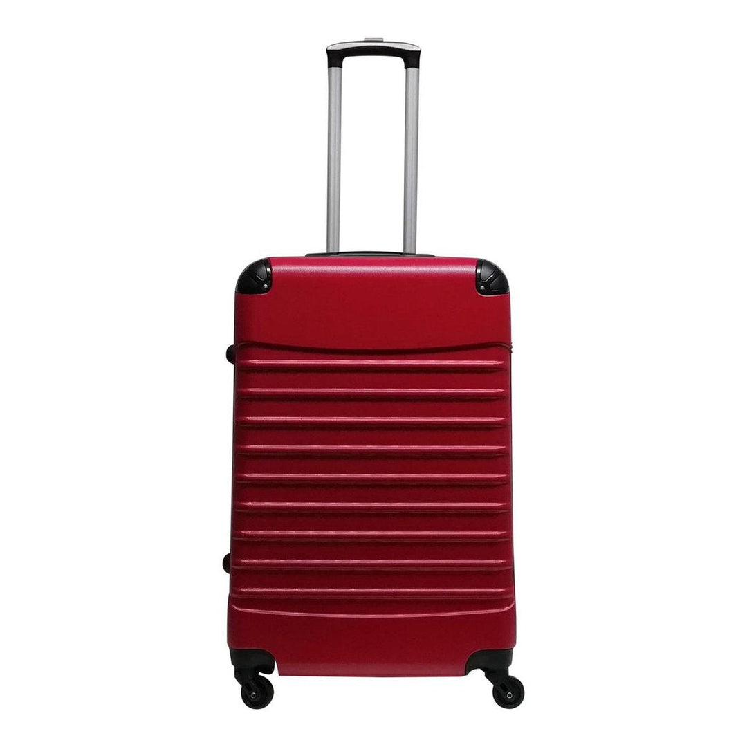 Compact red carry-on bag & large hardshell suitcase. This durable 2-piece luggage set is perfect for travel.