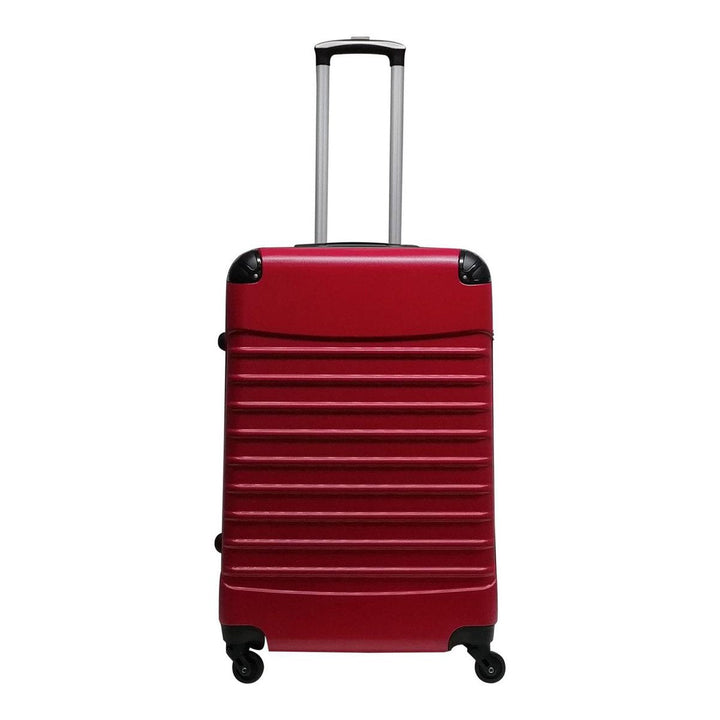 Compact red carry-on bag & large hardshell suitcase. This durable 2-piece luggage set is perfect for travel.