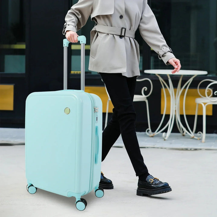Sleek Vienna Duo hard-shell carry-on suitcase, wheeled for easy airport navigation and travel.