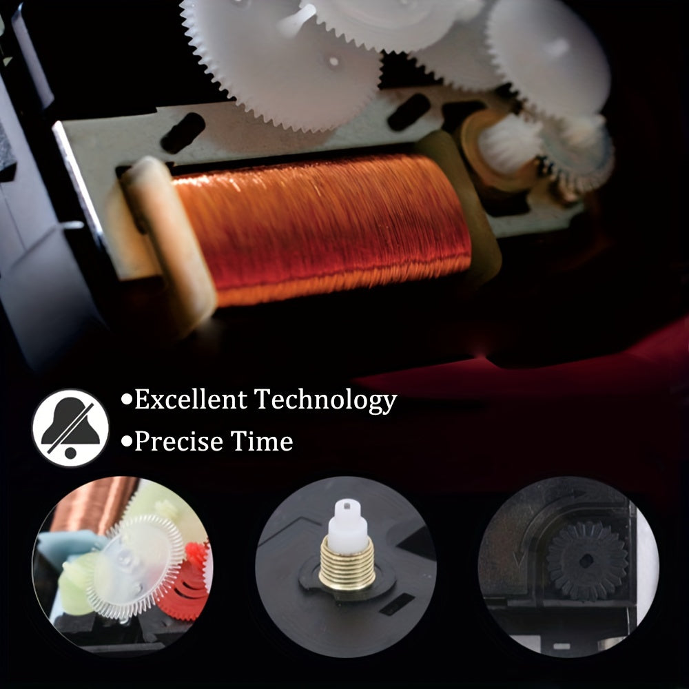 Decorative vintage analog clock, quiet sweep, with a useful night light and clear display.