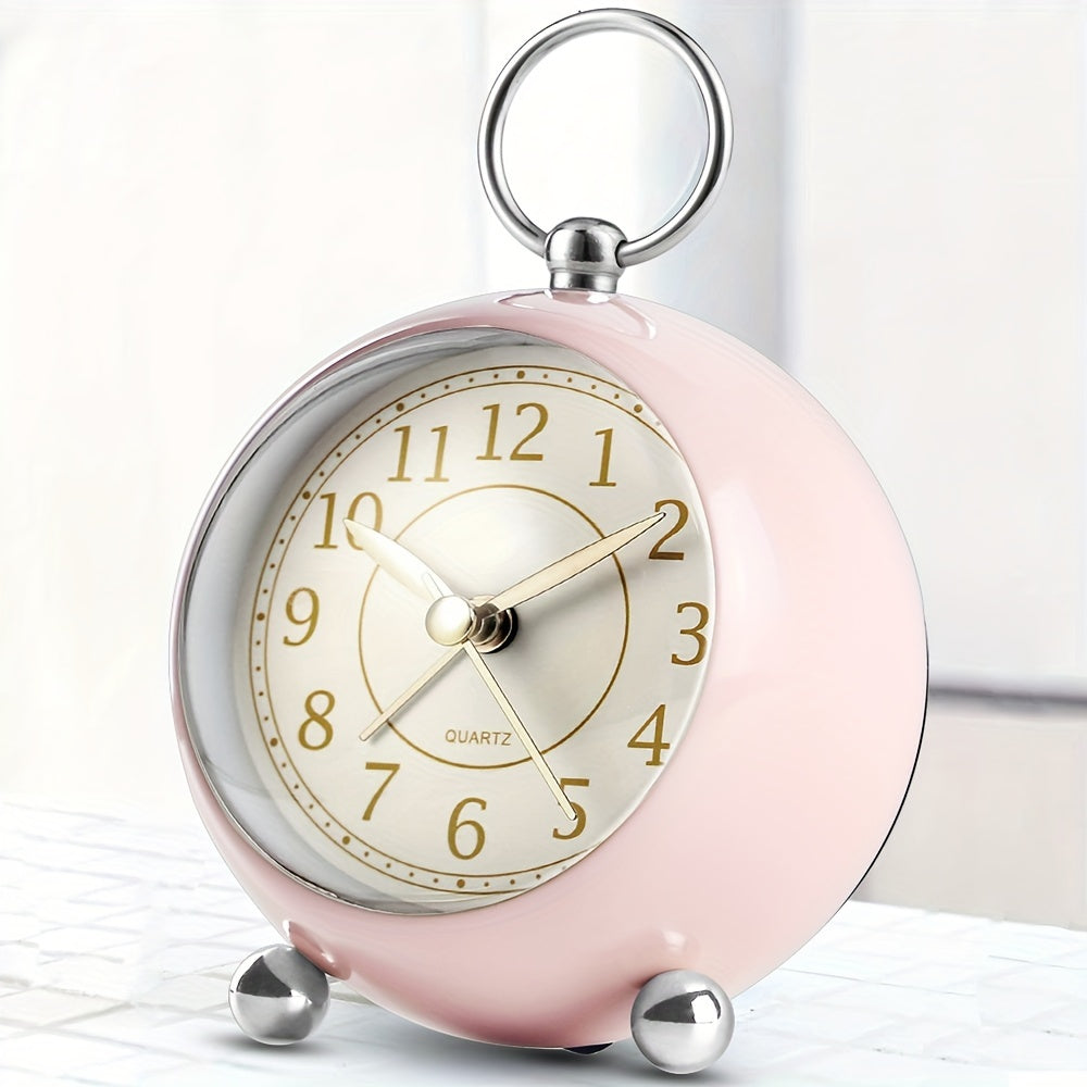 Home decor vintage analog alarm clock, quiet, retro design, and a helpful night light.