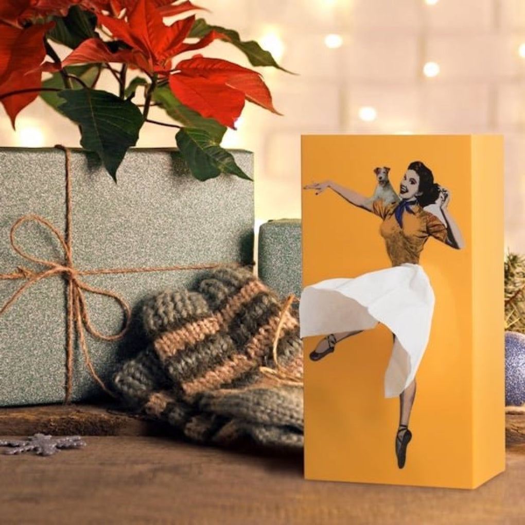Decorative tissue box holder, a skirt-shaped novelty item, perfect as a unique gift or functional art