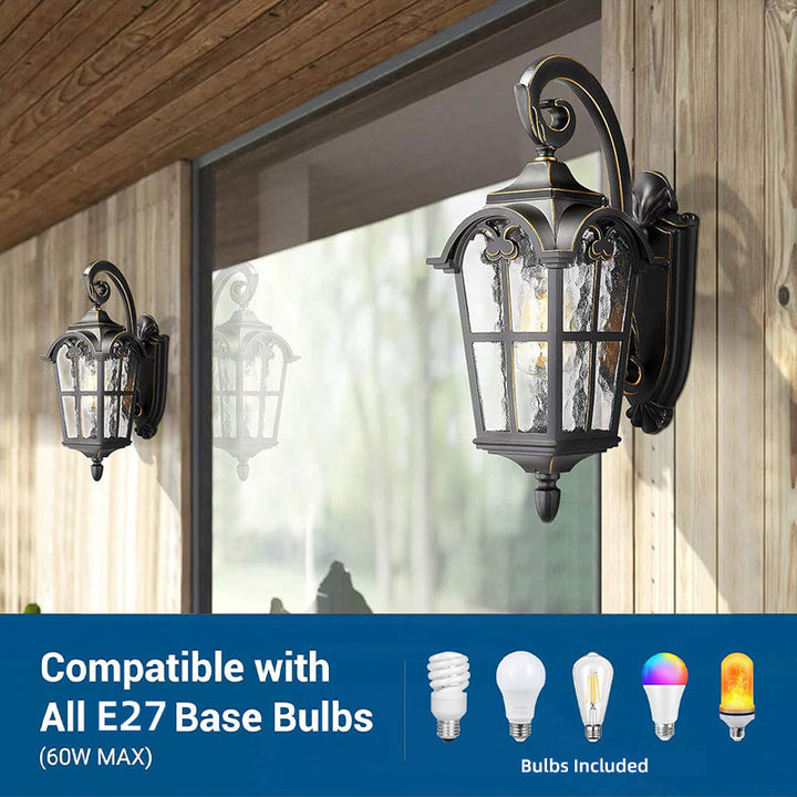 Adjustable vintage solar wall lamp with remote, ideal weatherproof LED lighting for outdoor patios.