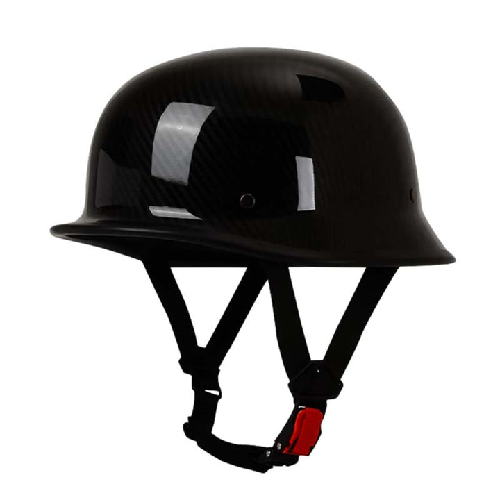 Vintage style half shell motorcycle helmet in black, DOT certified, for cruiser riders
