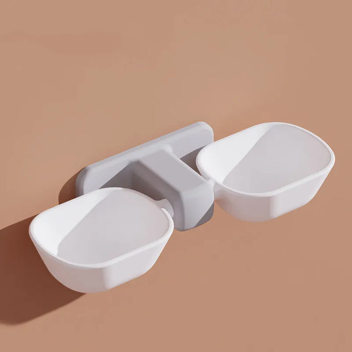 Space-saving wall mount cat & dog food/water dishes; easy to install and clean.
