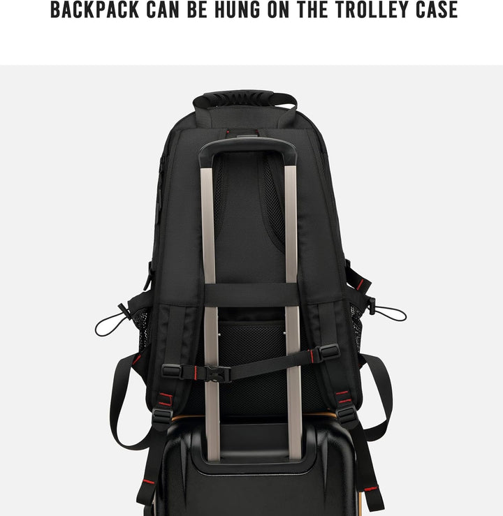 Versatile 60L waterproof backpack with integrated USB, separate shoe compartment, perfect for carry-on luggage.