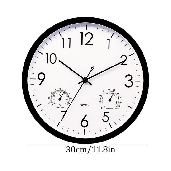 Durable weatherproof outdoor clock with integrated temperature gauge, perfect for any garden setting.