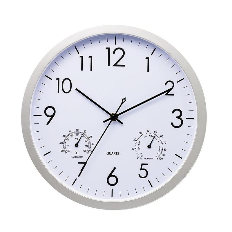 Weatherproof garden & patio clock with built-in temperature gauge for accurate outdoor readings.
