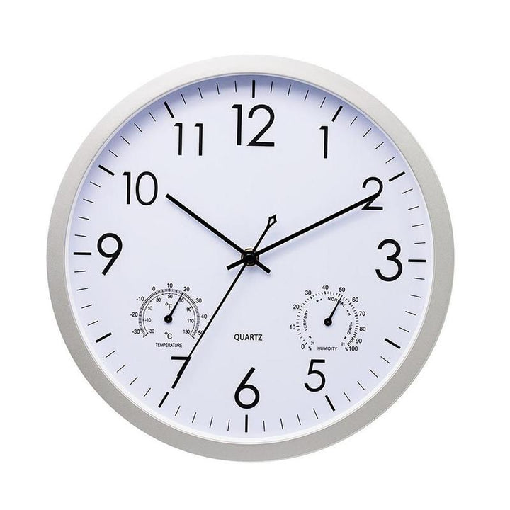 Weatherproof garden & patio clock with built-in temperature gauge for accurate outdoor readings.
