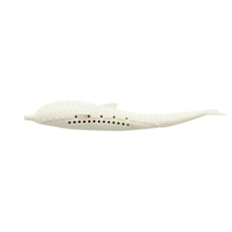 Blue whale-shaped silicone chew toy, perfect for pet dental health & engaging play for small pets.