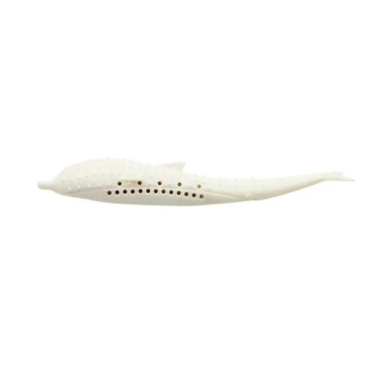 Blue whale-shaped silicone chew toy, perfect for pet dental health & engaging play for small pets.