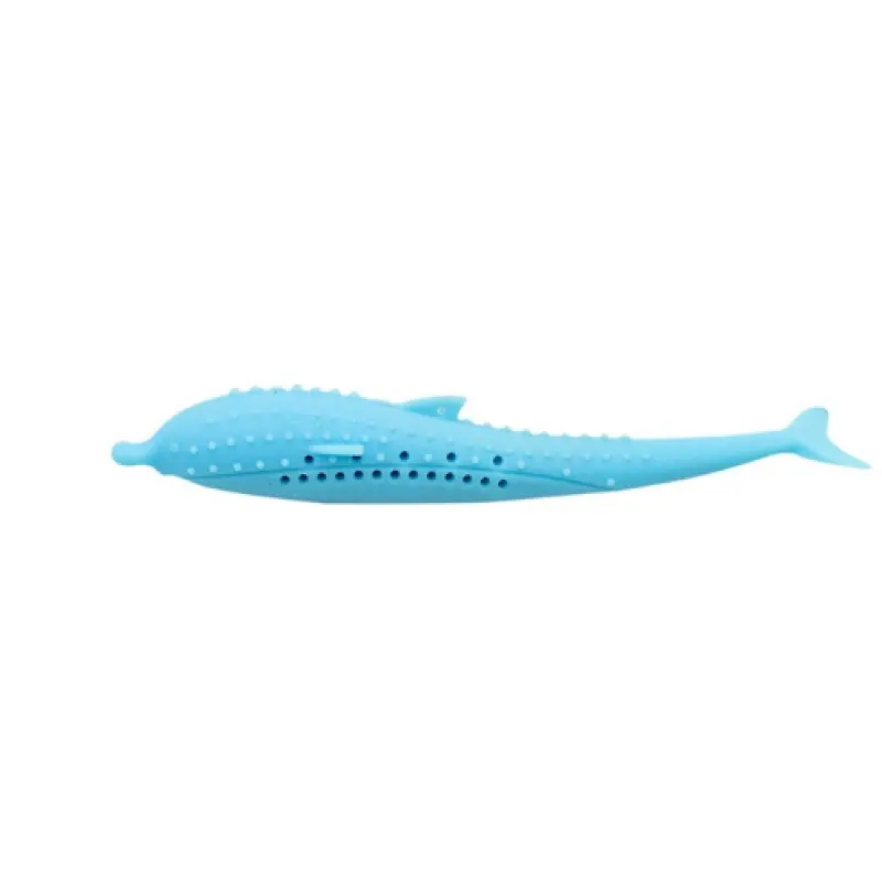 Interactive whale silicone pet toy, ideal for playful kittens, puppies, and small breed dogs.