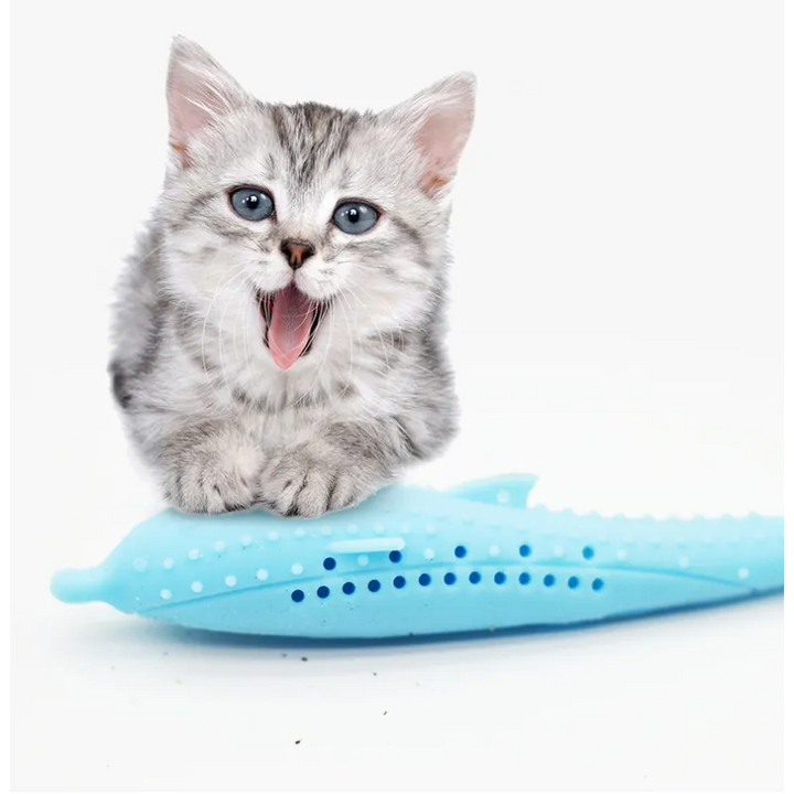 Dental health whale chew toy, silicone-made for cats and small dogs to relieve teething and boredom.
