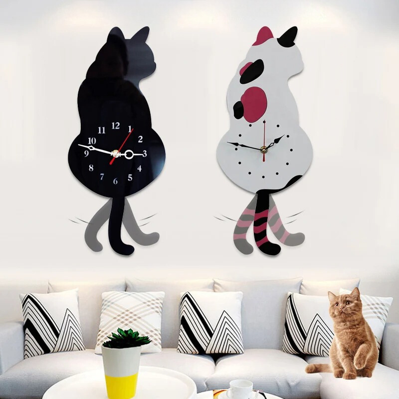 Whimsical animal tail wall clock, silent movement, decorative home accent, perfect for pet lovers.